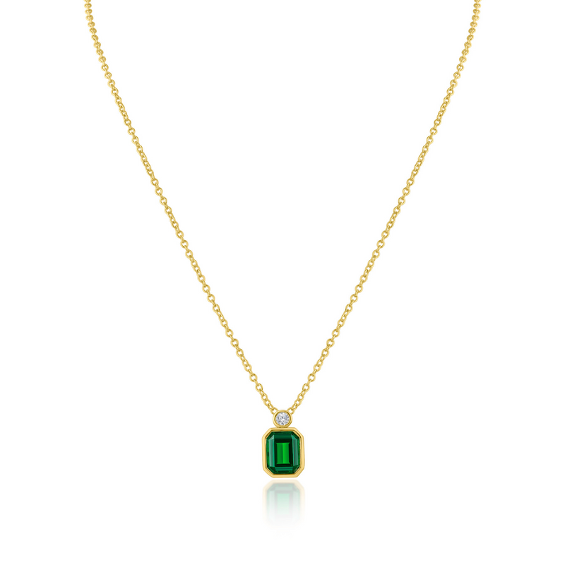 Emerald Bezel Set Pendant Necklace – CZ by Kenneth Jay Lane