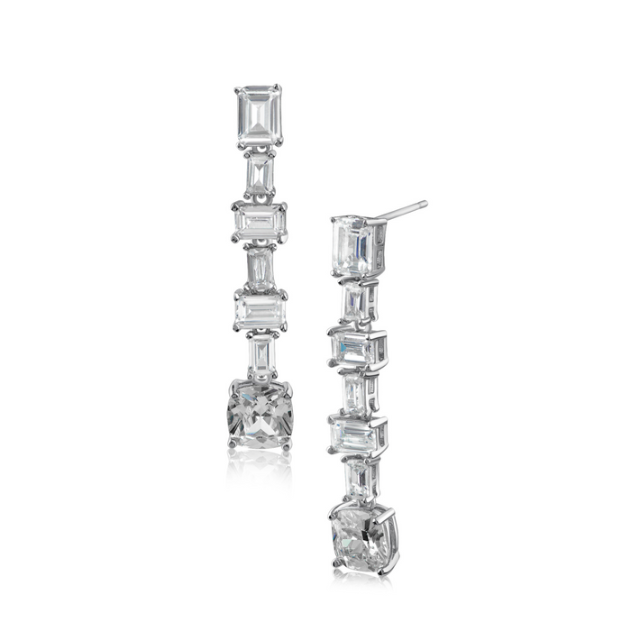 Baguette CZ Drop Earrings