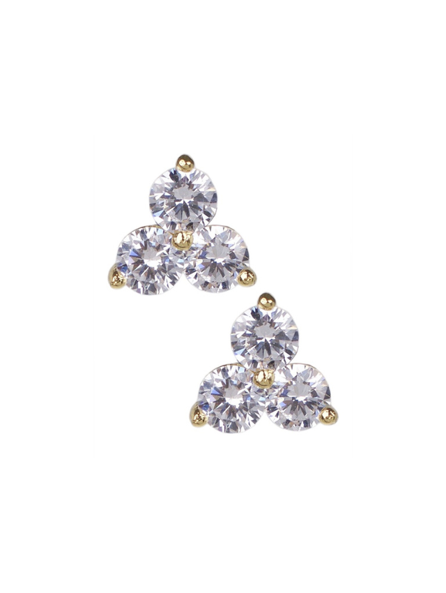 Triple Round CZ Earrings