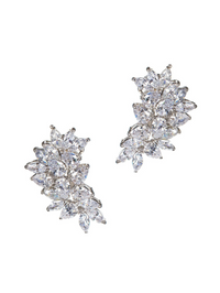 Pear and Marquise Cluster Earrings