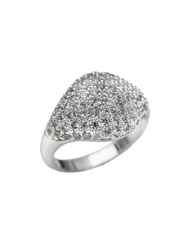 Pave Signet Pinky Ring – CZ by Kenneth Jay Lane