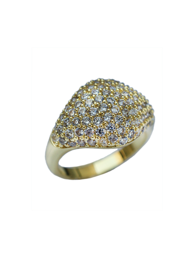 Pave Signet Pinky Ring