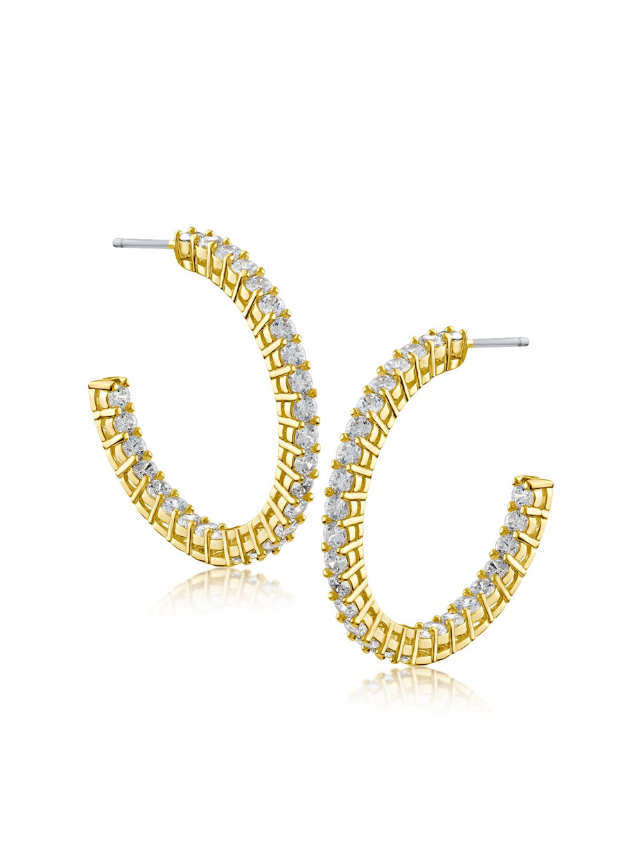 Yellow Gold Inside Out Hoop Earrings