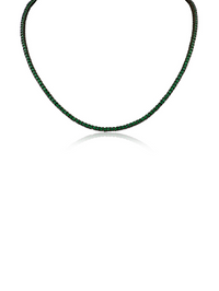 2mm Round Emerald Tennis Necklace