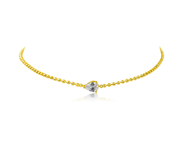 Pear CZ Choker Necklace