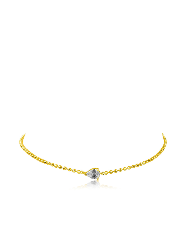 Pear CZ Choker Necklace