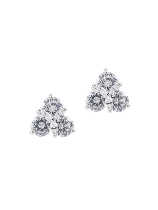 Triple Round and Marquise CZ Earrings