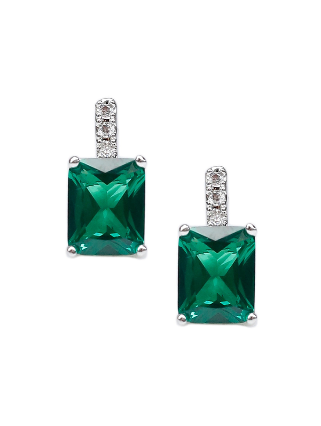 Emerald Shape Drop Earrings