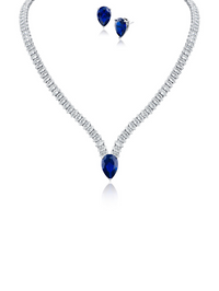 Pear Blue Sapphire Matching Set