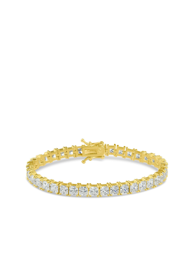 Classic Princess Cut Tennis Bracelet Gold Plated