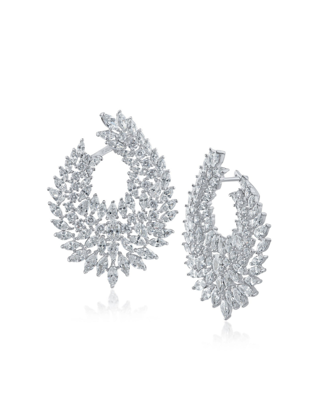 Marquise CZ Cluster Earrings