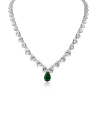 Pear CZ Statement Necklace