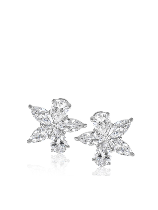 Pear and Marquise Shaped Stud Earrings