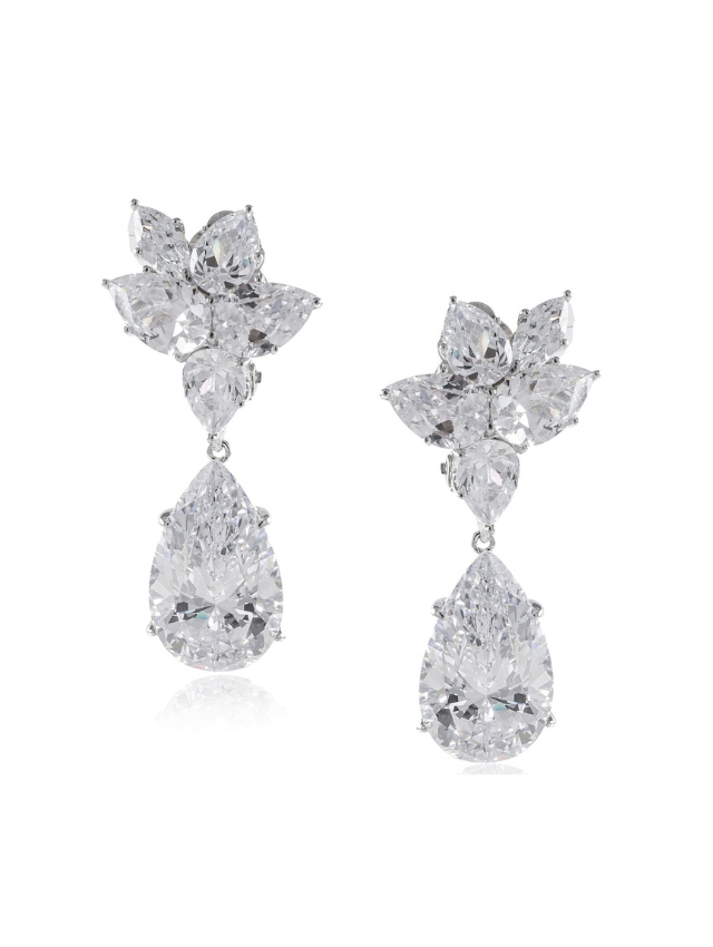 Pear CZ Statement Earrings