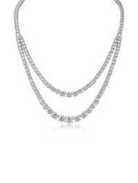Round CZ Double Layered Necklace