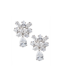 Marquise and Pear CZ Cluster Earrings