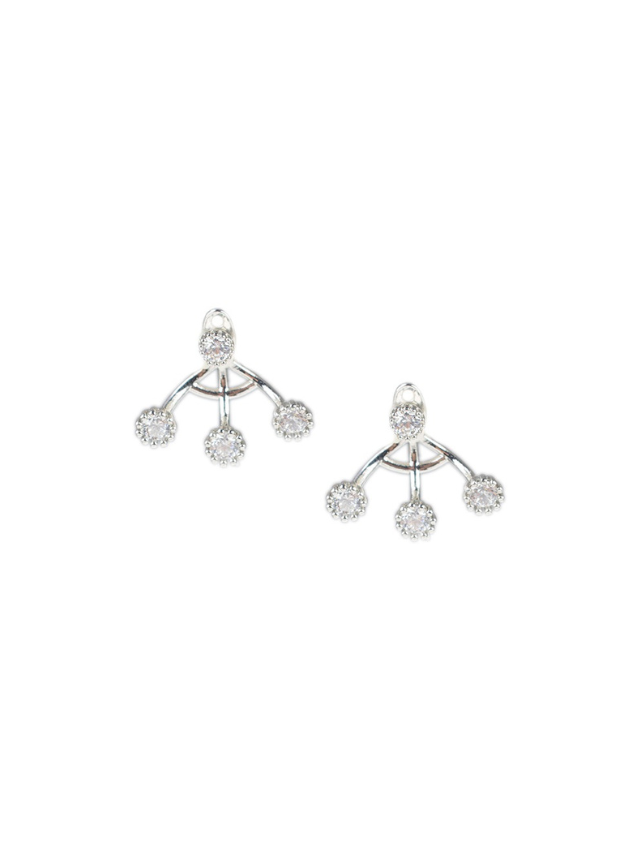 Round CZ Front to Back Earrings