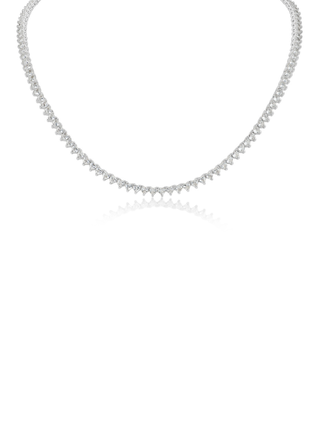 Heart CZ Tennis Necklace