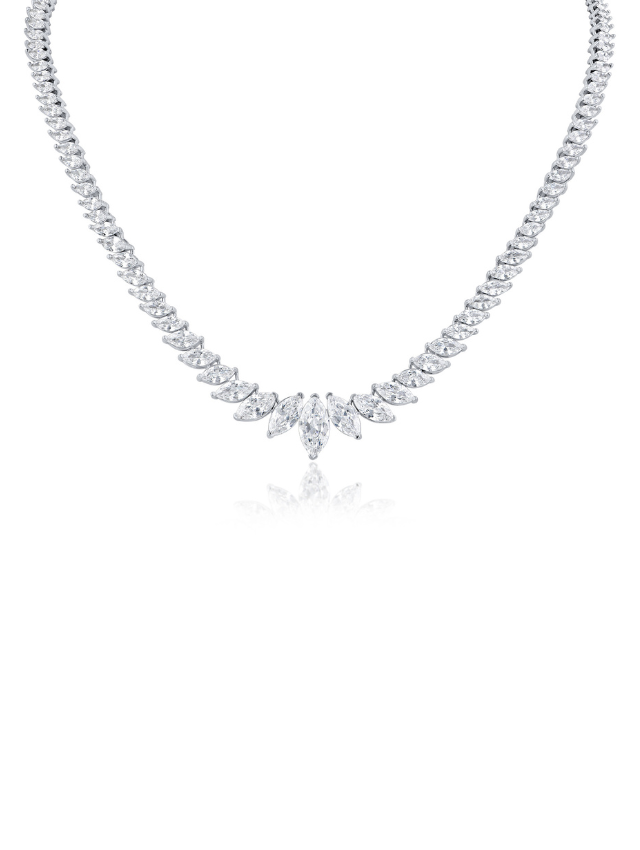 Graduated Marquis CZ Necklace