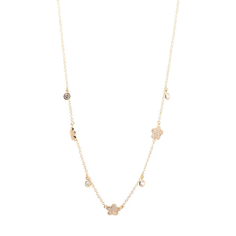 CZ and Chain Double Layered Necklace