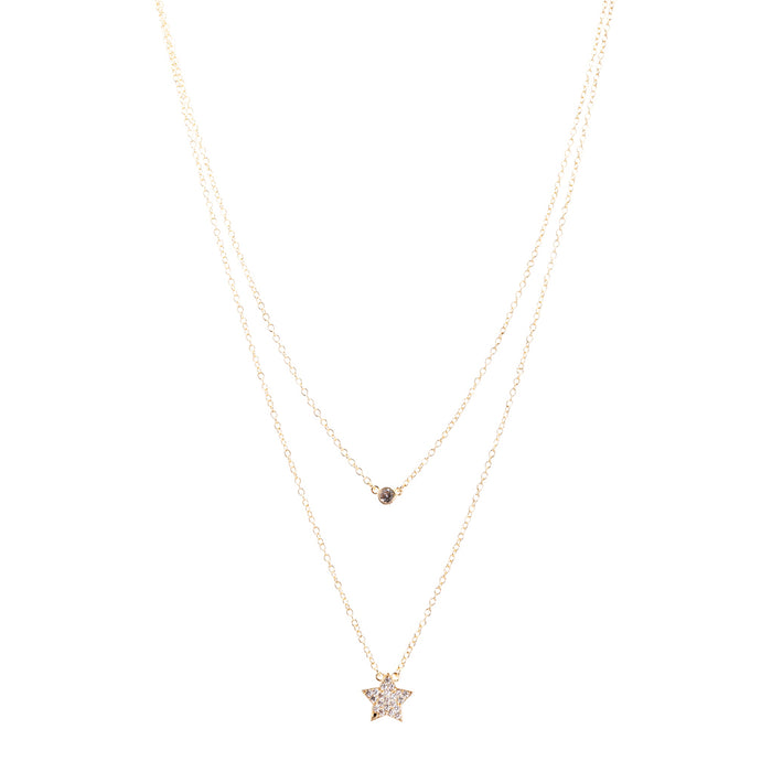 Double Layer Star Charm Necklace