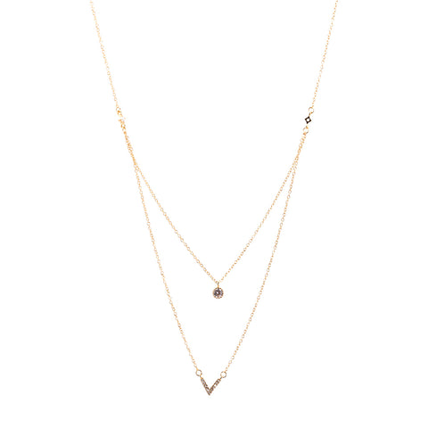 Double Row Star Drop Necklace