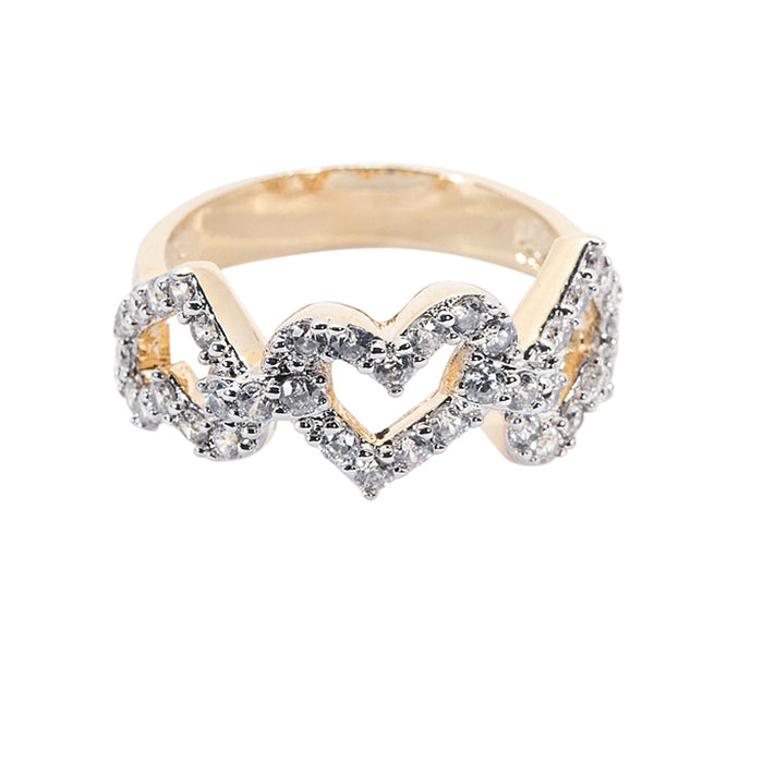 Interlocking Pave Hearts Band