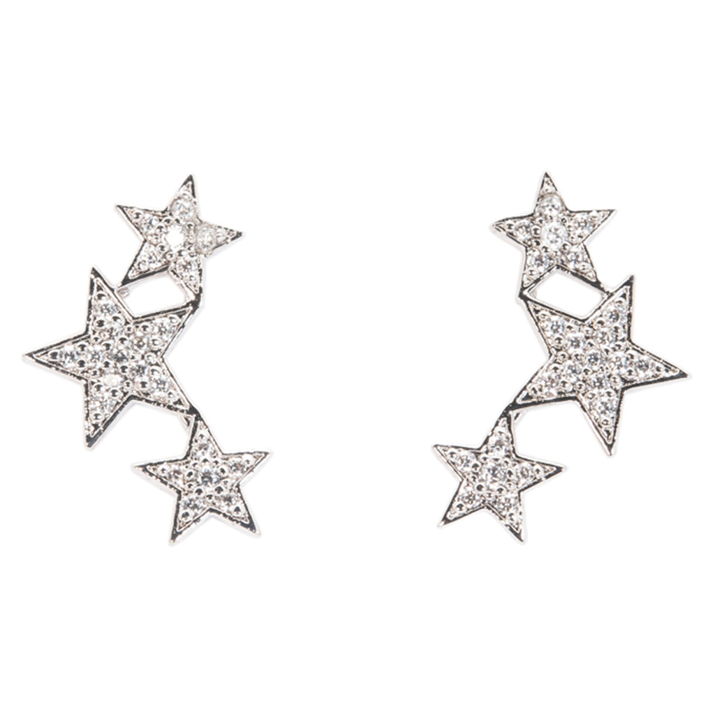 Triple Star Mini Crawler Earrings