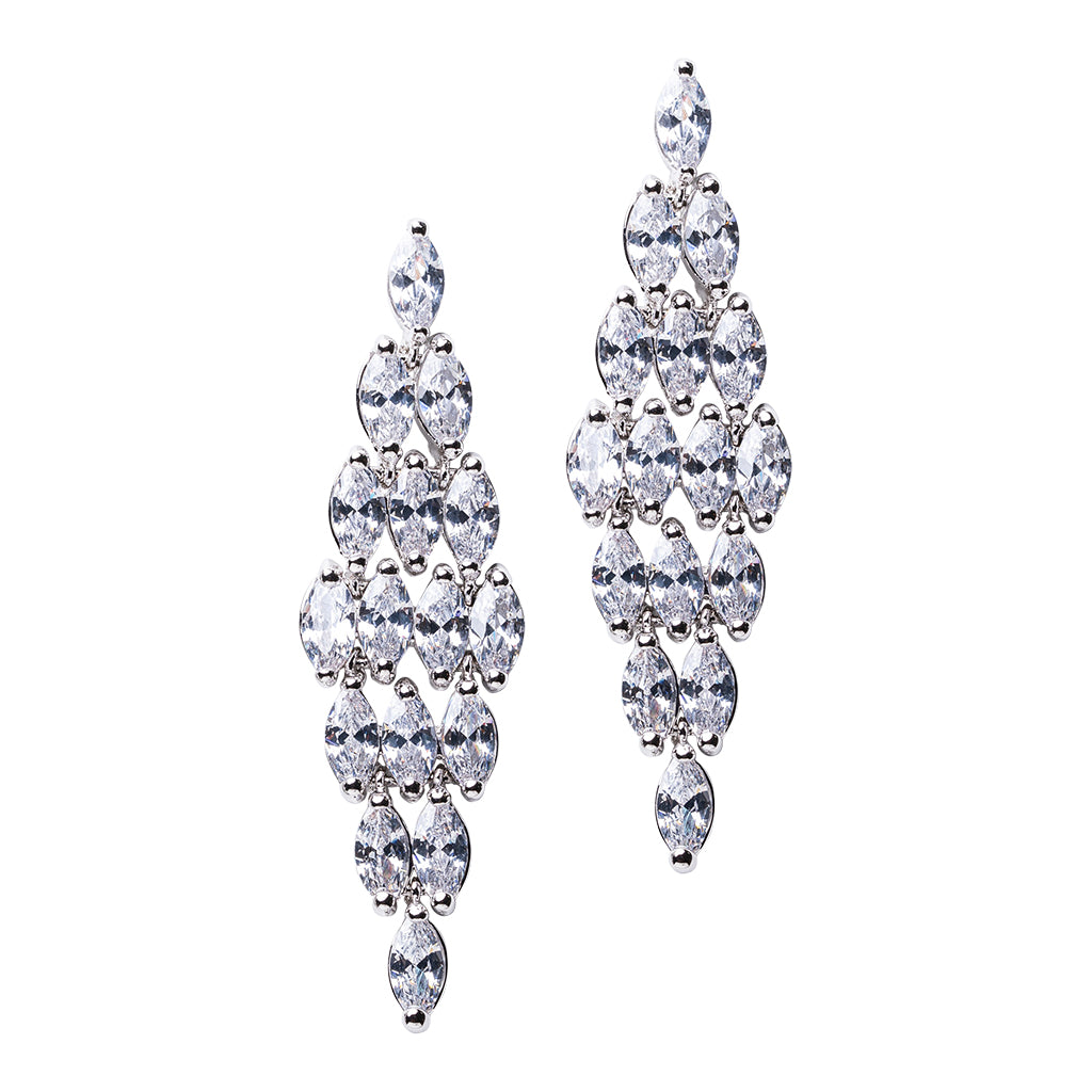 Marquise Cluster Chandelier Earrings