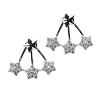 Triple Star Front to Back Earrings
