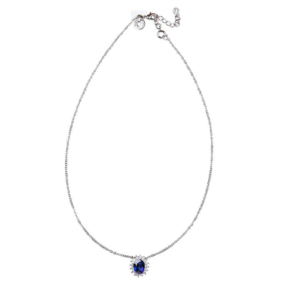 Oval Sapphire Pendant Necklace