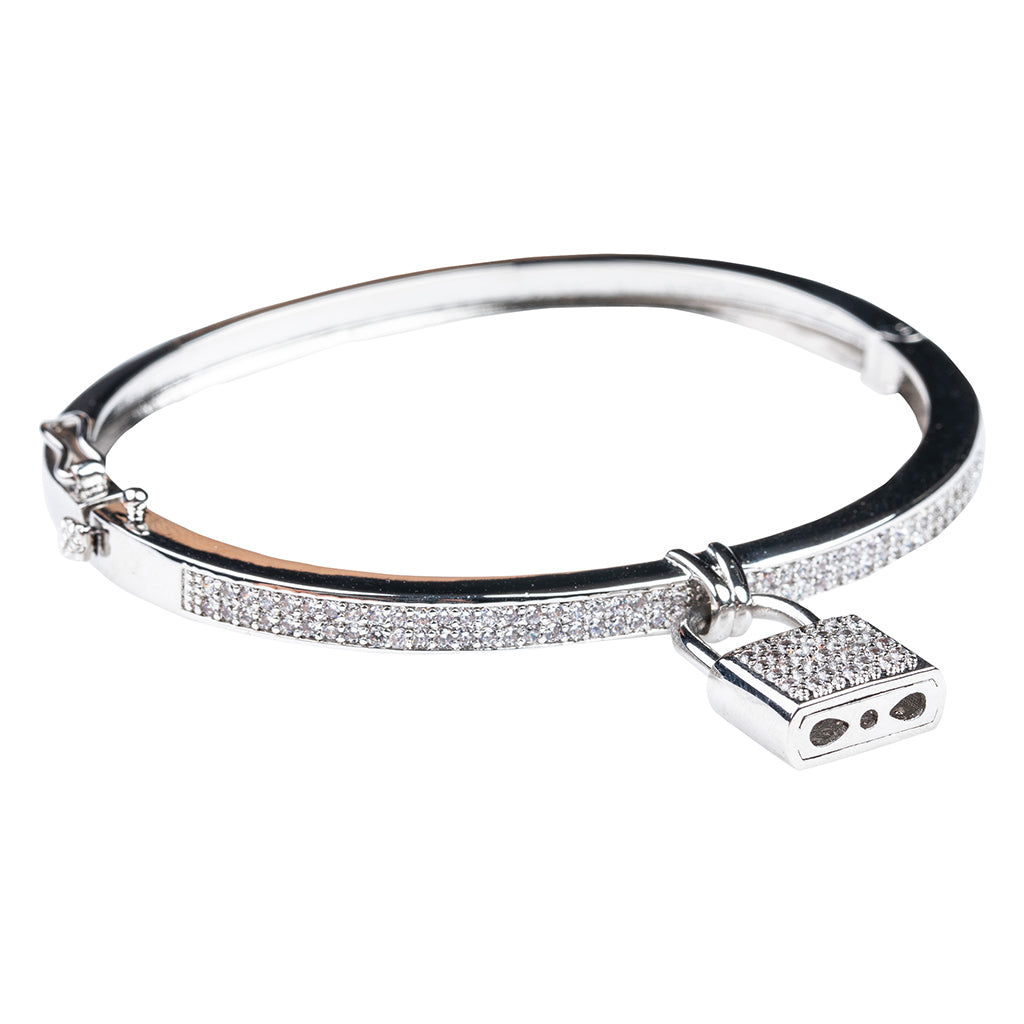 Pave Padlock Bangle