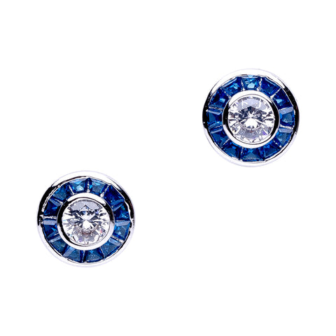 Round and Marquise CZ Stud Earrings