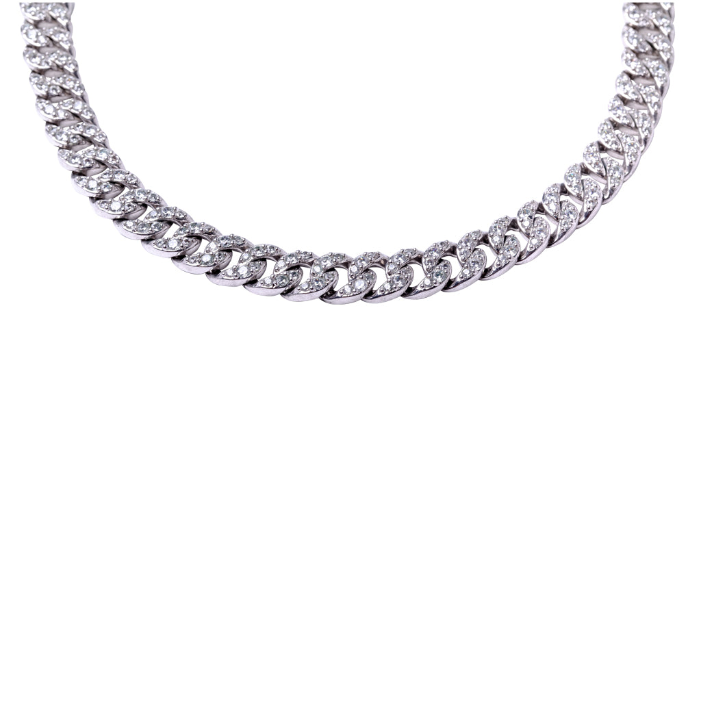 Round Pave Fancy Link Necklace