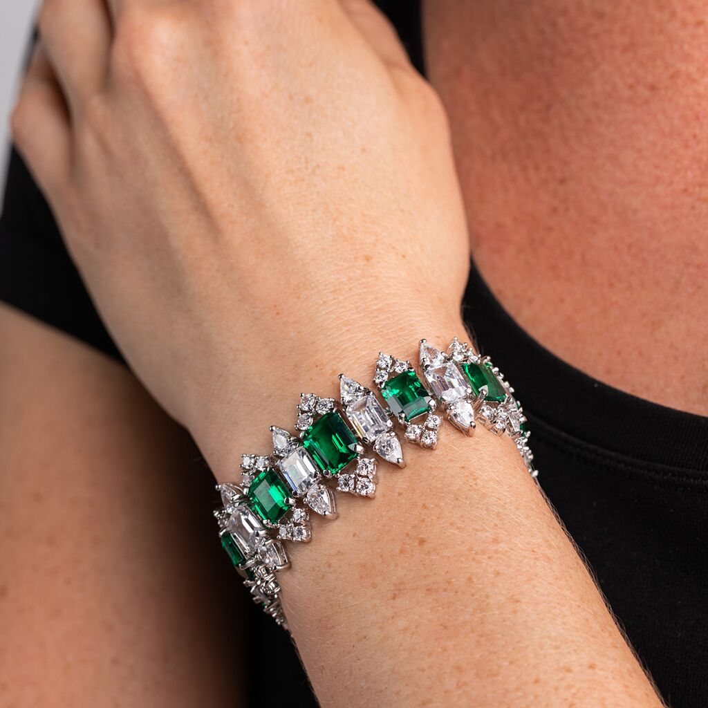 Emerald and Pear Tennis Bracelet