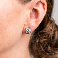 Round Stud Clip Earrings