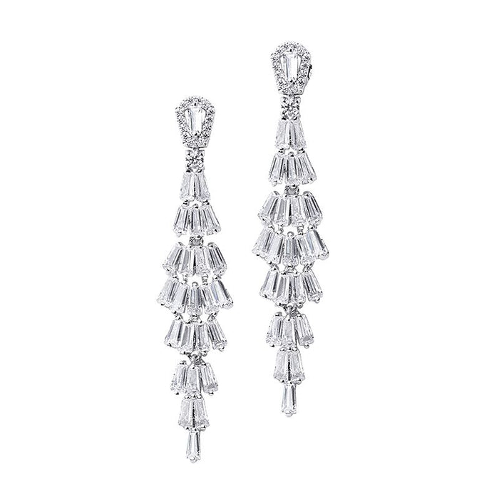 Tiered Baguette Drop Earrings