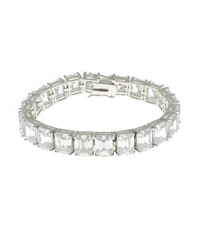 Emerald and Clear Alternating Pear CZ Bracelet