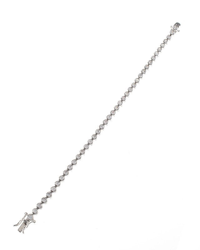 Round CZ Bezel Set Bracelet