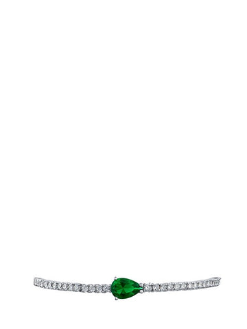 Multi Emerald Scattered Shaped Cuff Bracelet