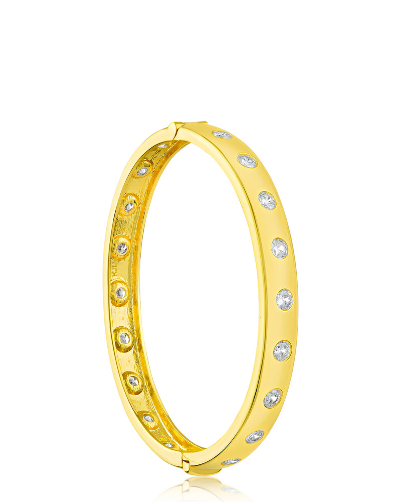 Round CZ Hinge Bangle