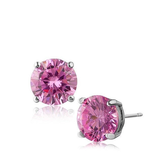 Pink Sapphire Luxe Round Stud