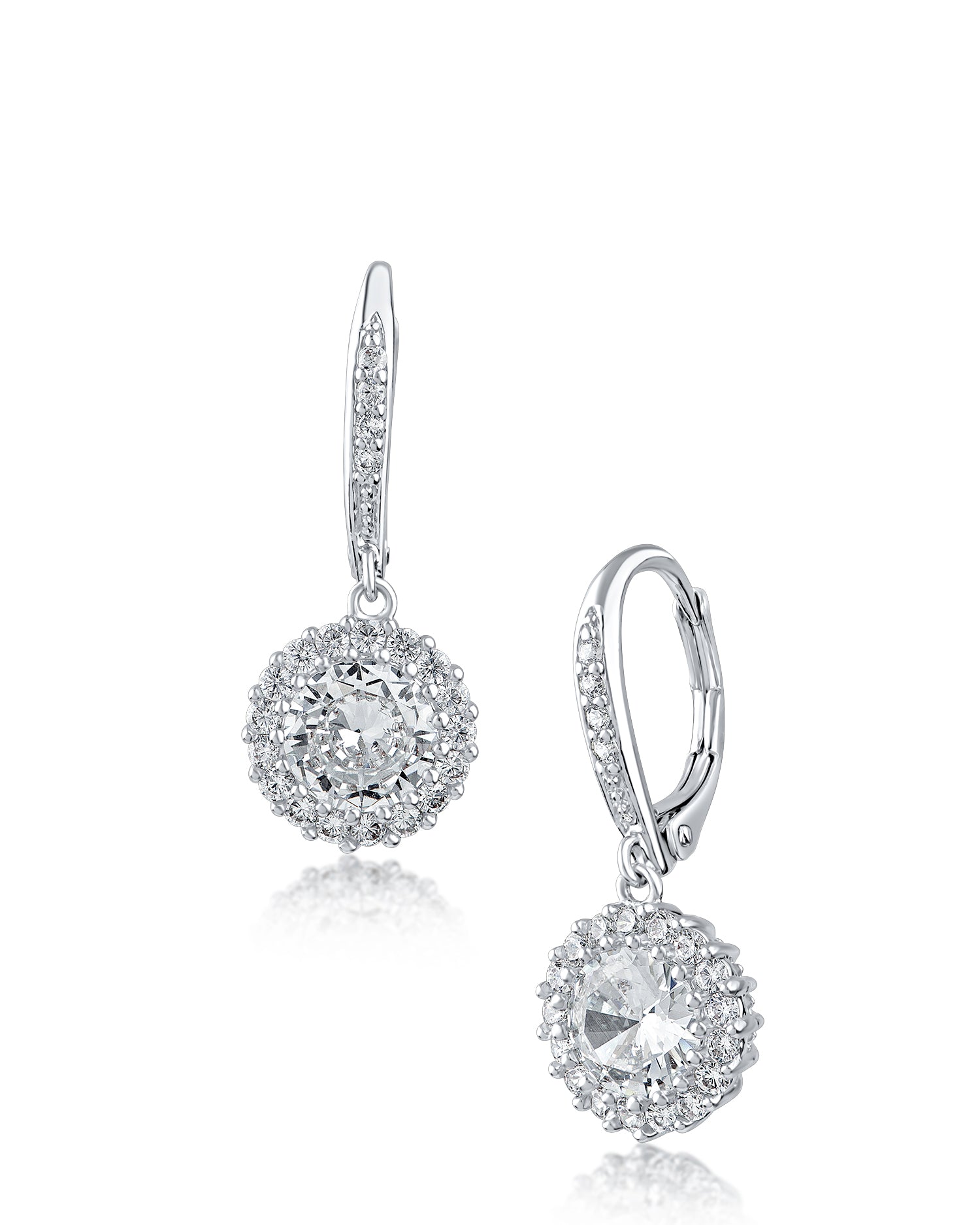 Pendant and Round Halo Earring Set