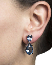 Aquamarine Double Pear Drop Earrings