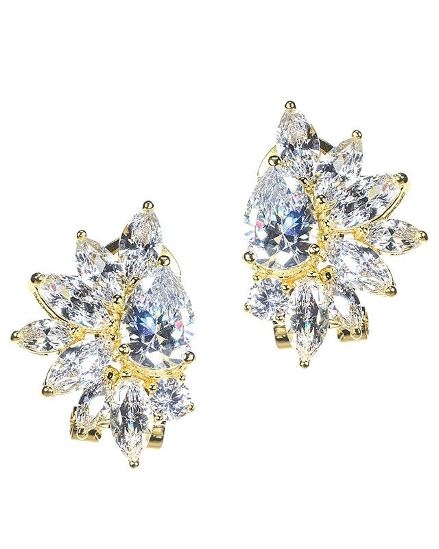 Pear and Marquise Cluster Earrings