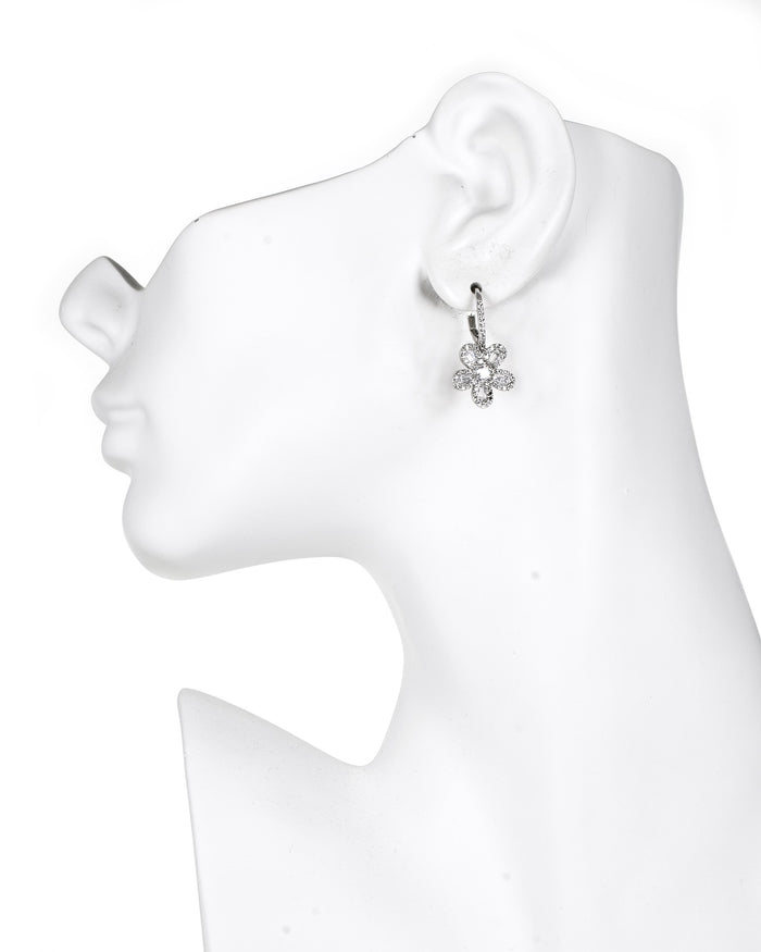 Baguette CZ Flower Earrings
