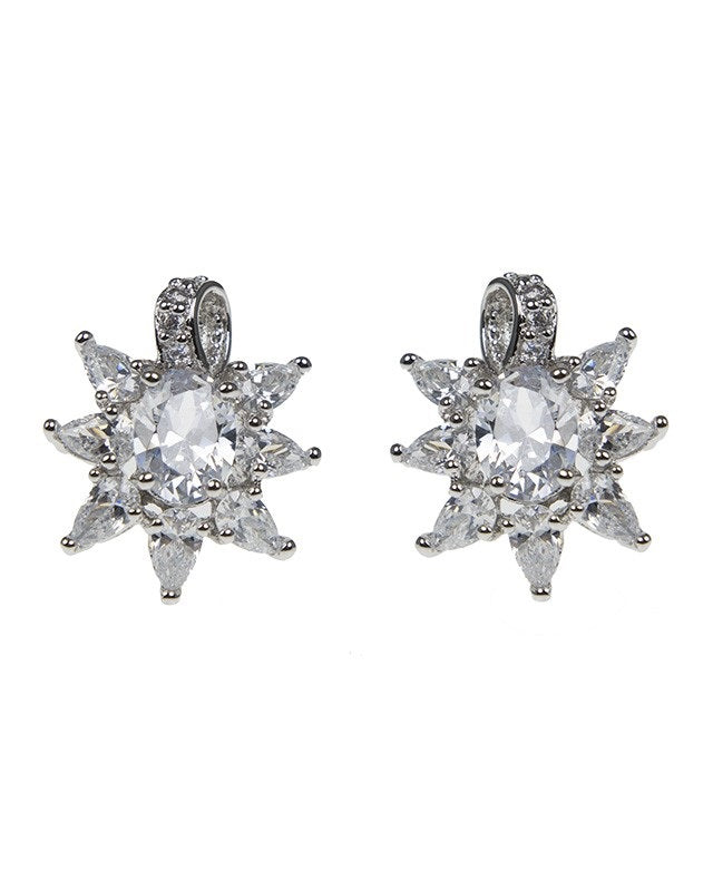 Oval and Pear CZ Earrings