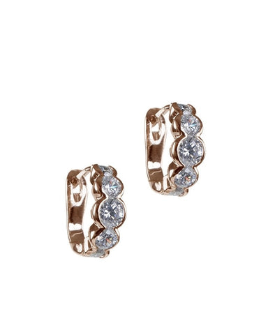 Singe CZ Hoop Earrings