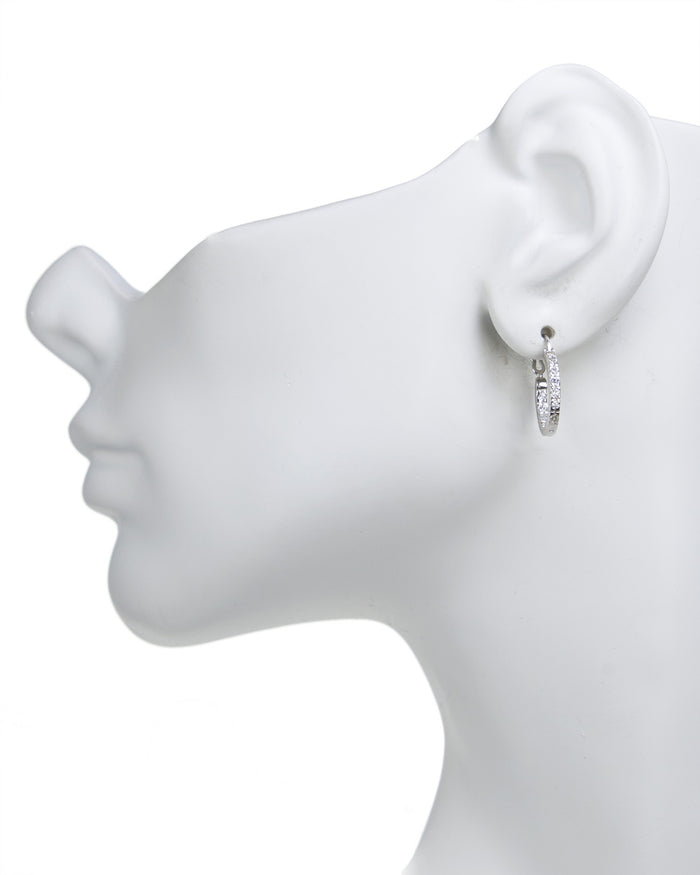 Single Row Diamond Simulant Mini Hoops