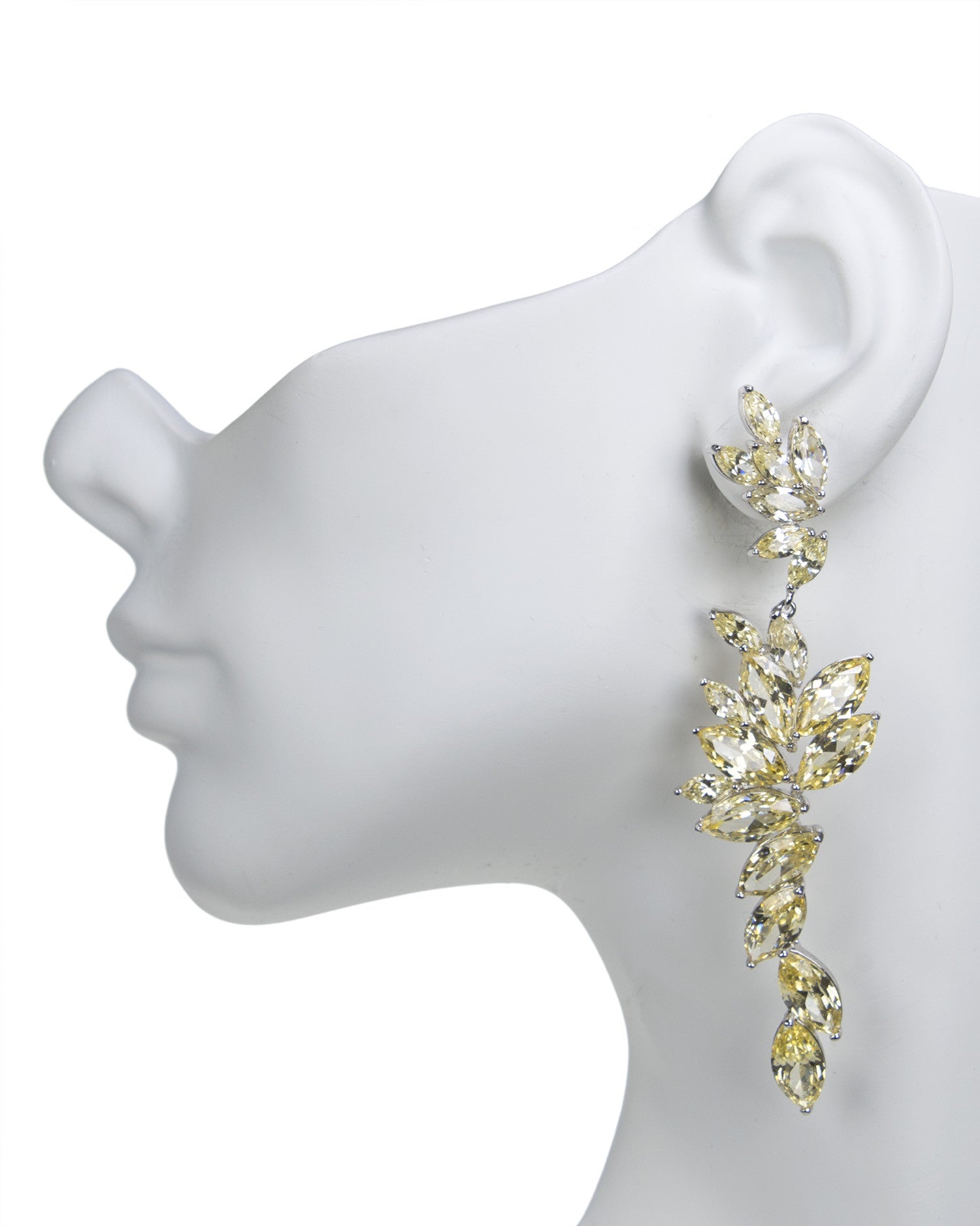 Canary Cascading Marquise  Statement Earrings